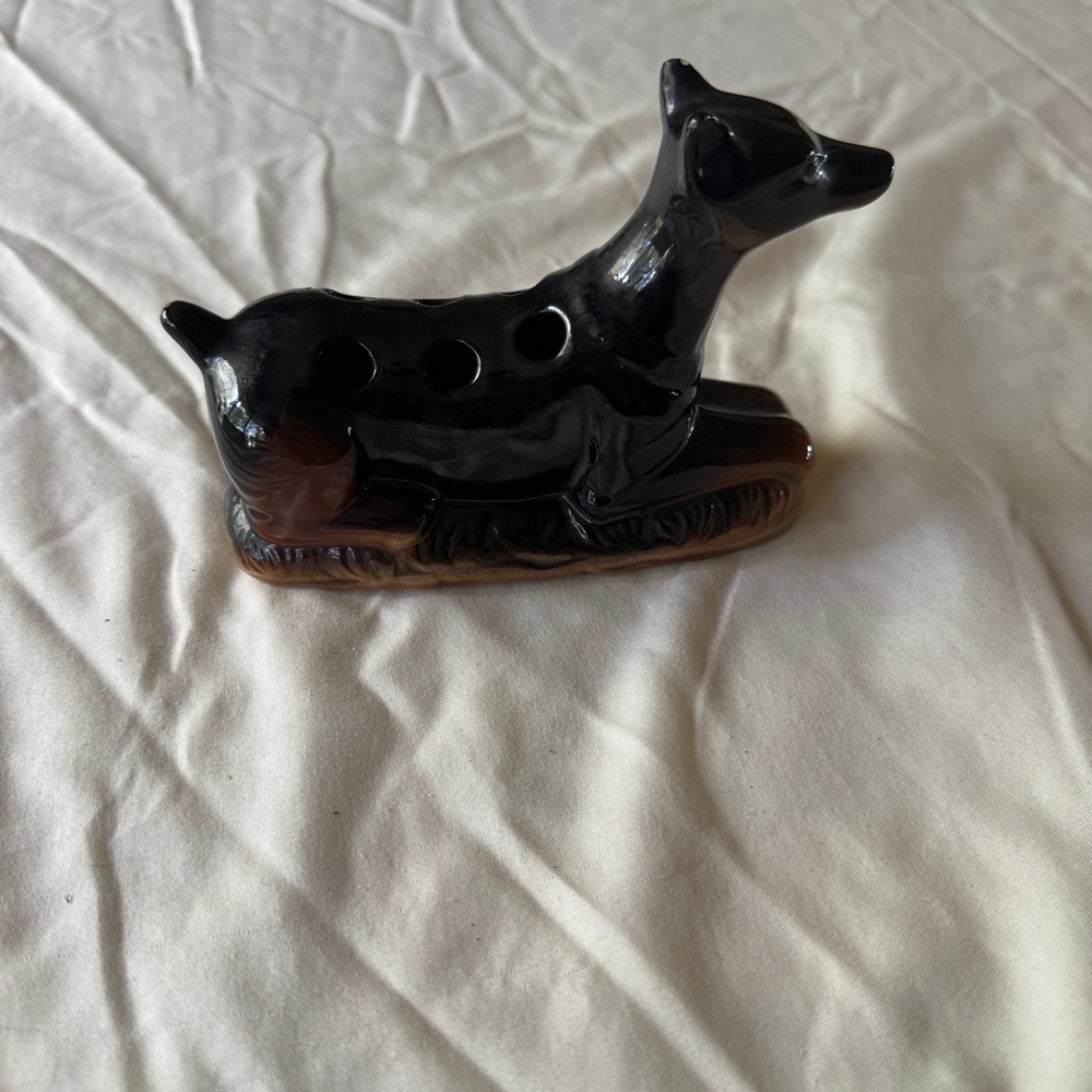 Vintage MSR Imports Brown Dog Figurine Pen/Pencil Holder bud vase 1985